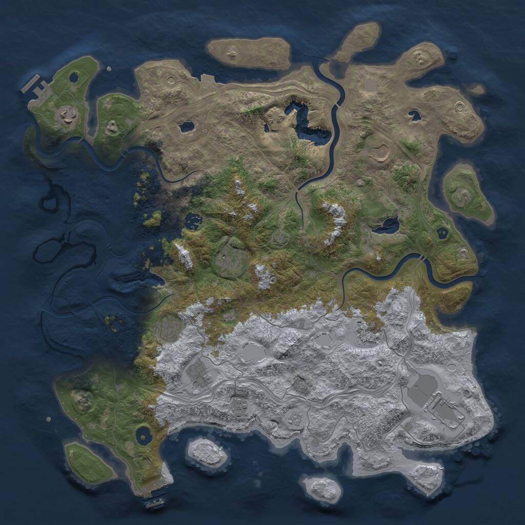 Rust Map: Procedural Map, Size: 4500, Seed: 512516536, 15 Monuments