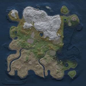 Thumbnail Rust Map: Procedural Map, Size: 3500, Seed: 1443476577, 15 Monuments