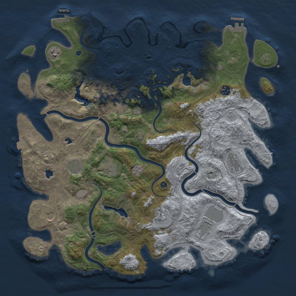 Rust Map: Procedural Map, Size: 4500, Seed: 8690457, 16 Monuments