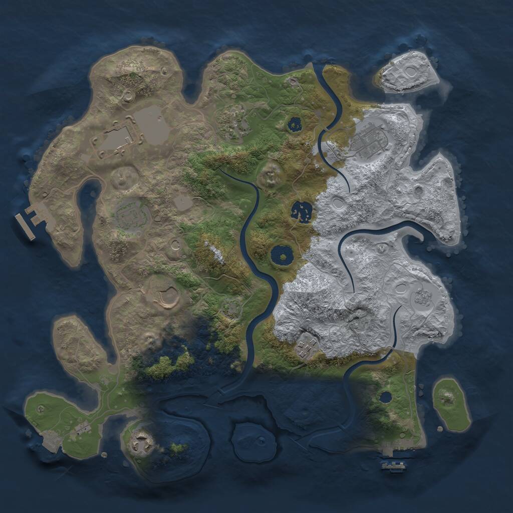 Rust Map: Procedural Map, Size: 3500, Seed: 546457, 14 Monuments