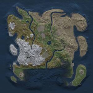 Thumbnail Rust Map: Procedural Map, Size: 3500, Seed: 2113294893, 14 Monuments