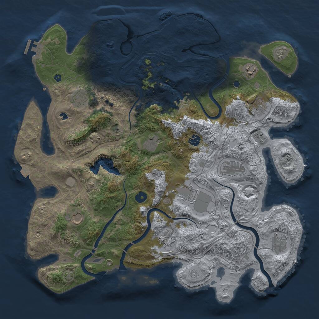 Rust Map: Procedural Map, Size: 4250, Seed: 6231478, 17 Monuments