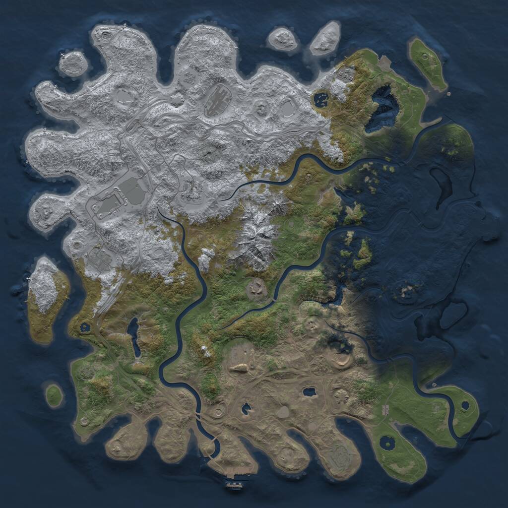 Rust Map: Procedural Map, Size: 5000, Seed: 2013943285, 16 Monuments