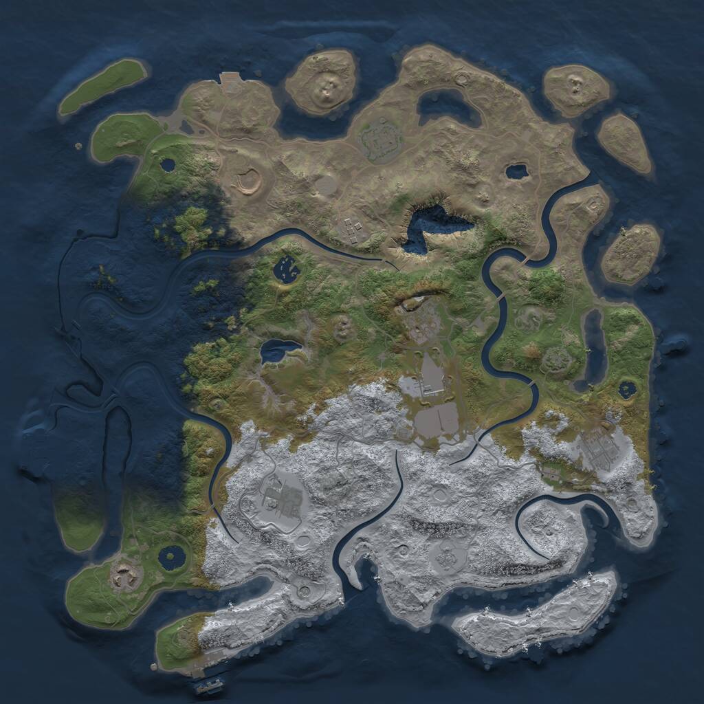 Rust Map: Procedural Map, Size: 4100, Seed: 601170311, 15 Monuments