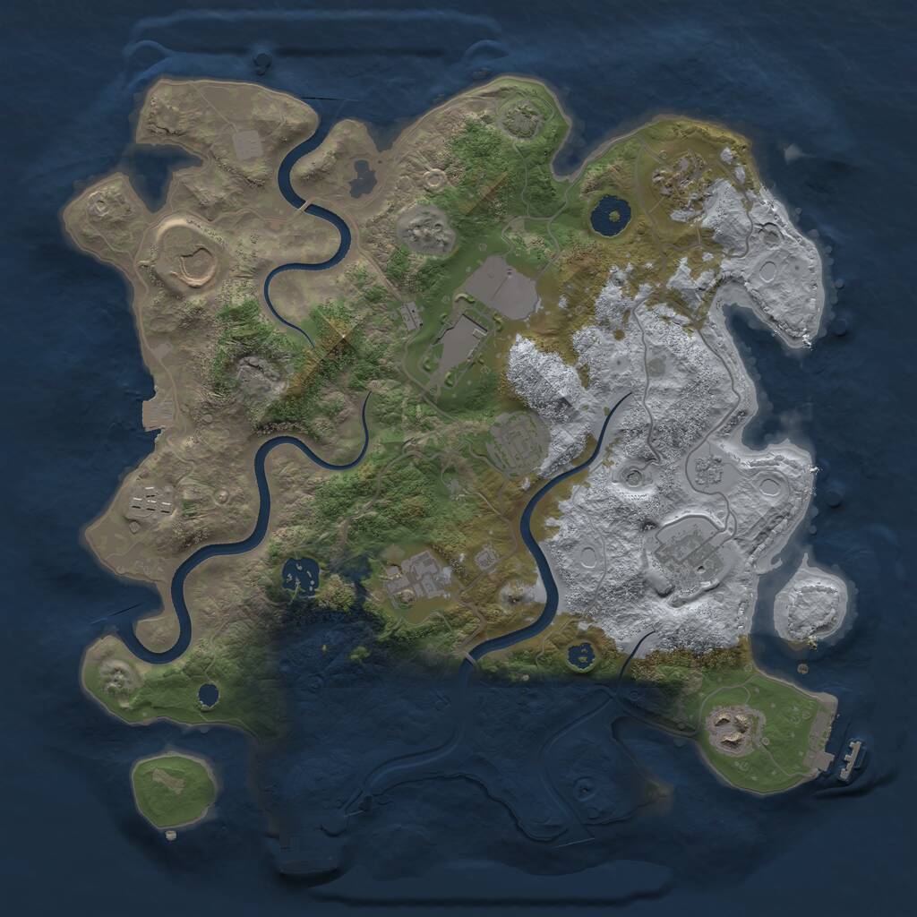 Rust Map: Procedural Map, Size: 3500, Seed: 144377364, 15 Monuments