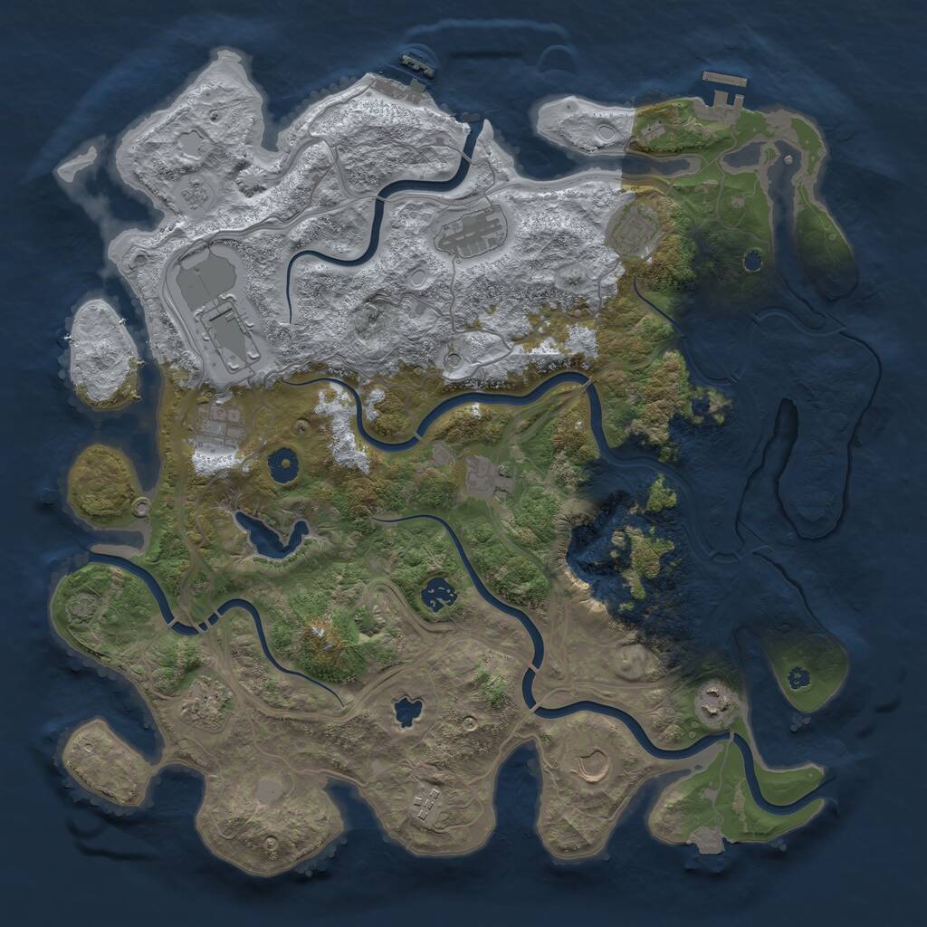 Rust Map: Procedural Map, Size: 4250, Seed: 1475392, 16 Monuments