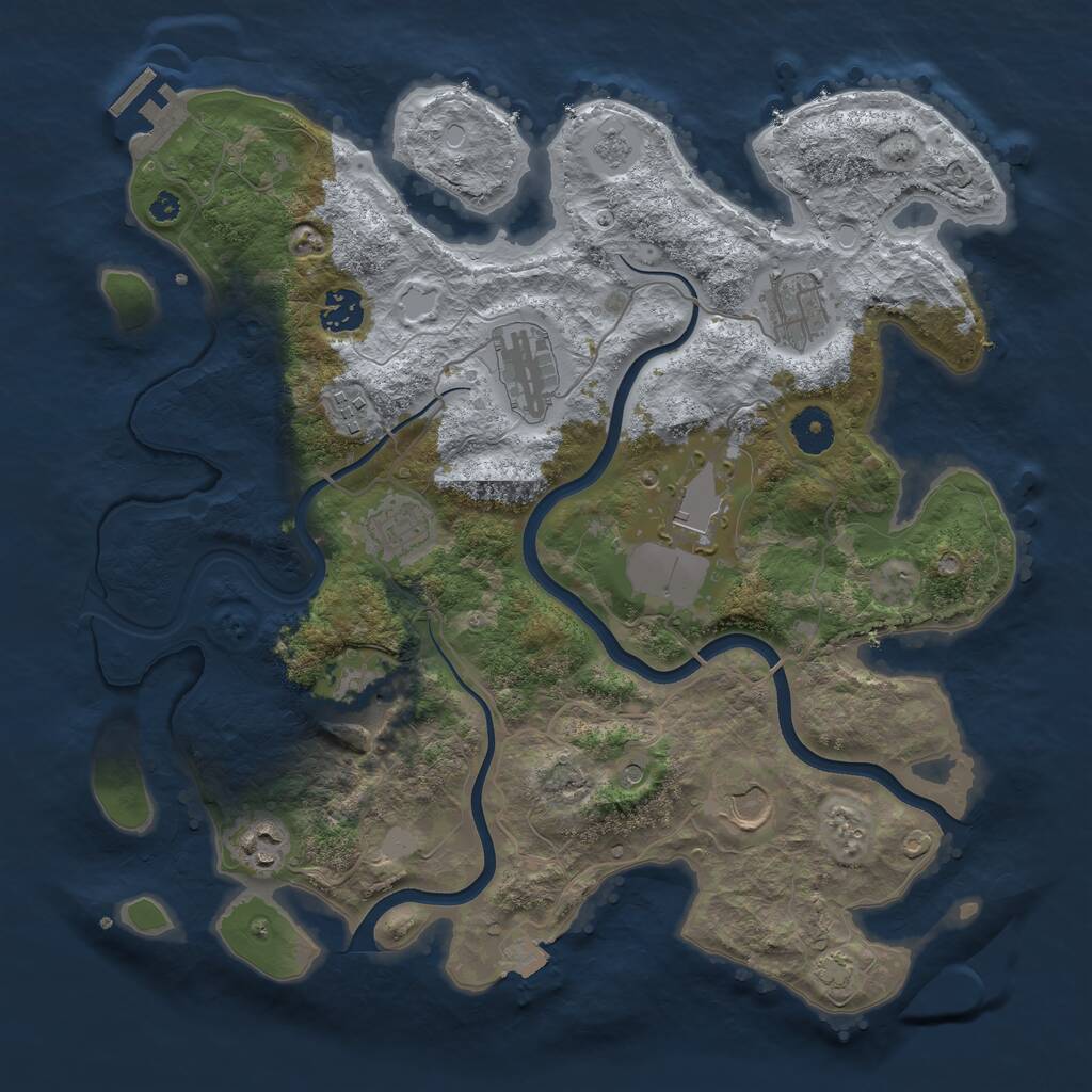 Rust Map: Procedural Map, Size: 3700, Seed: 11102025, 14 Monuments