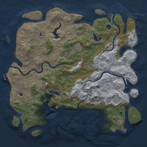 Thumbnail Rust Map: Procedural Map, Size: 5000, Seed: 8043457, 17 Monuments