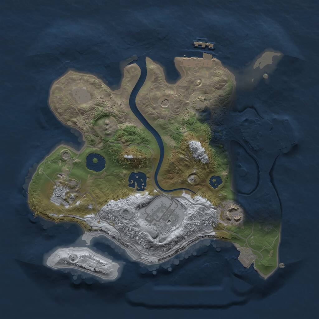 Rust Map: Procedural Map, Size: 2500, Seed: 114356118, 9 Monuments