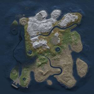 Thumbnail Rust Map: Procedural Map, Size: 3000, Seed: 1291298963, 10 Monuments
