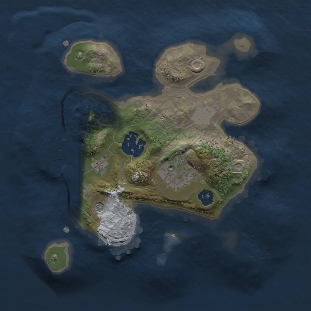 Rust Map: Procedural Map, Size: 2000, Seed: 641392972, 5 Monuments