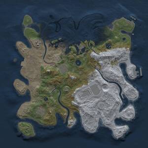 Thumbnail Rust Map: Procedural Map, Size: 3750, Seed: 497698134, 13 Monuments