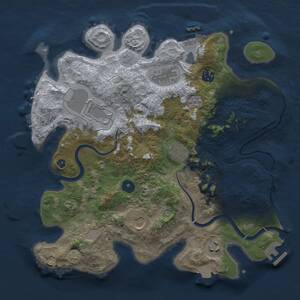 Thumbnail Rust Map: Procedural Map, Size: 3500, Seed: 1207719124, 13 Monuments