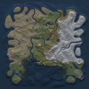 Thumbnail Rust Map: Procedural Map, Size: 4500, Seed: 343363881, 15 Monuments
