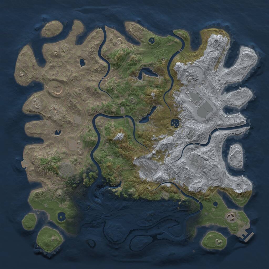 Rust Map: Procedural Map, Size: 4500, Seed: 343363881, 15 Monuments
