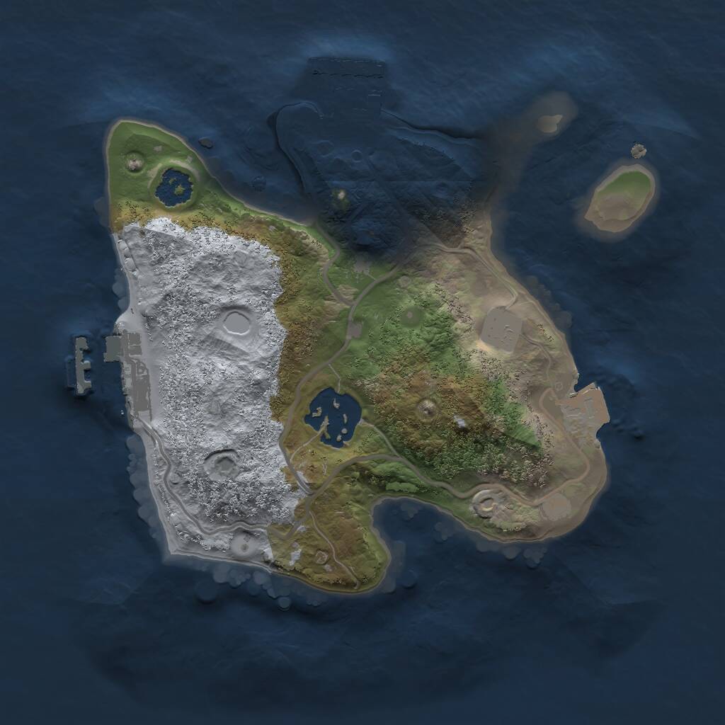 Rust Map: Procedural Map, Size: 2000, Seed: 1251392269, 4 Monuments