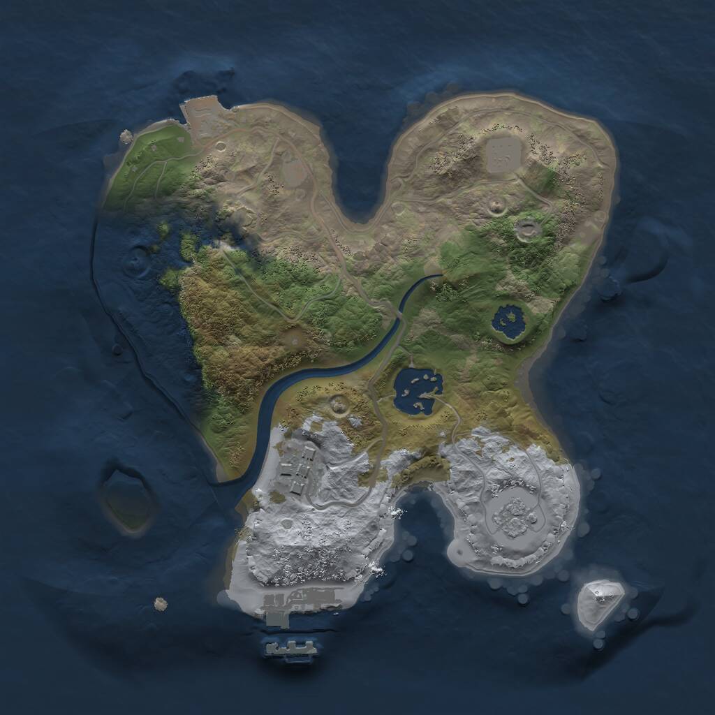 Rust Map: Procedural Map, Size: 2180, Seed: 50000, 6 Monuments