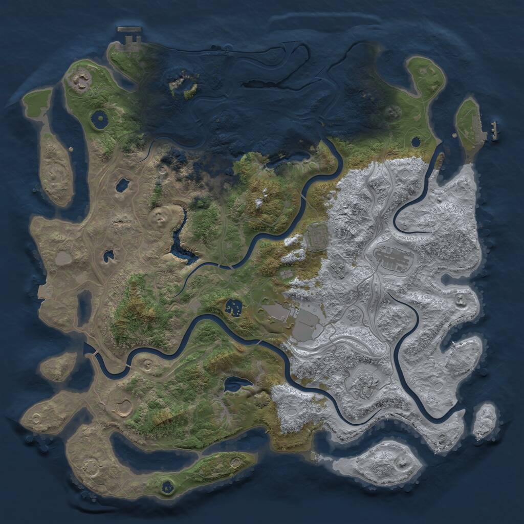 Rust Map: Procedural Map, Size: 4500, Seed: 58133242, 15 Monuments