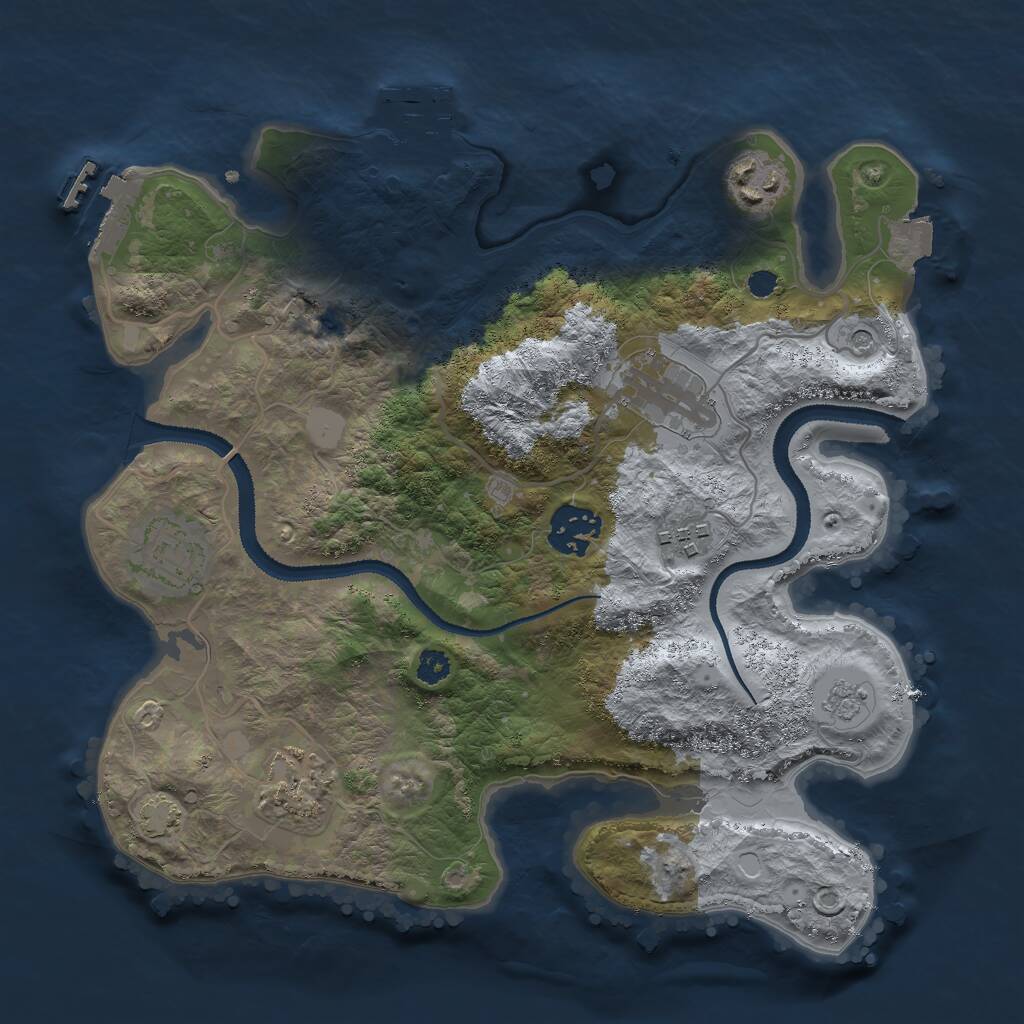 Rust Map: Procedural Map, Size: 3000, Seed: 22999, 12 Monuments