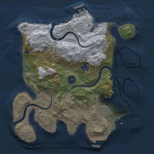 Thumbnail Rust Map: Procedural Map, Size: 3000, Seed: 100208, 10 Monuments