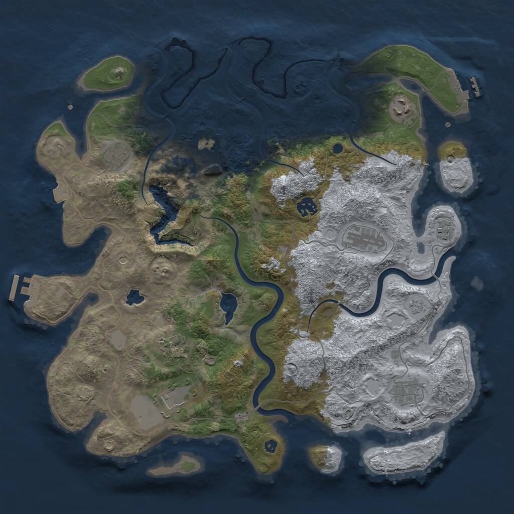 Rust Map: Procedural Map, Size: 4000, Seed: 103102485, 15 Monuments
