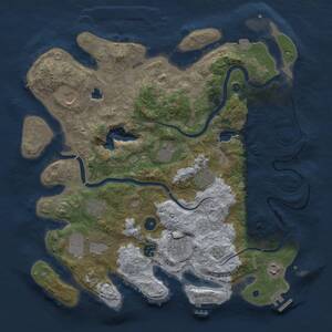 Thumbnail Rust Map: Procedural Map, Size: 4000, Seed: 791435879, 15 Monuments