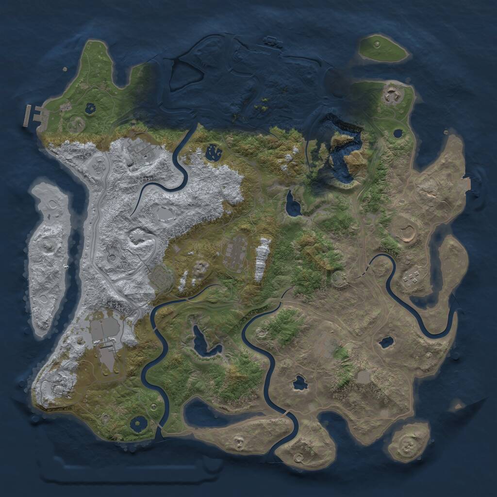 Rust Map: Procedural Map, Size: 4500, Seed: 2103555168, 16 Monuments