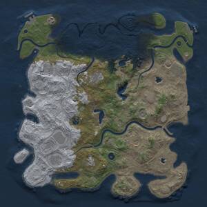 Thumbnail Rust Map: Procedural Map, Size: 4500, Seed: 43470853, 17 Monuments