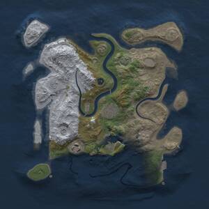 Thumbnail Rust Map: Procedural Map, Size: 3000, Seed: 88163225, 9 Monuments