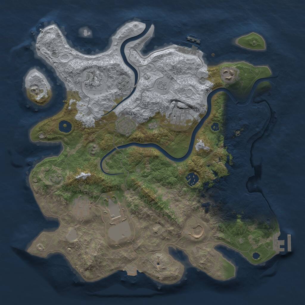 Rust Map: Procedural Map, Size: 3600, Seed: 603644, 15 Monuments