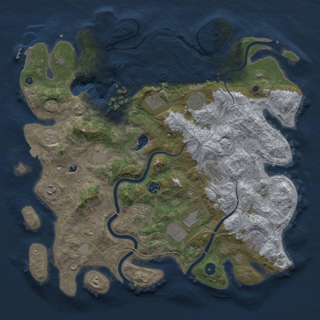 Rust Map: Procedural Map, Size: 4250, Seed: 1942449522, 16 Monuments