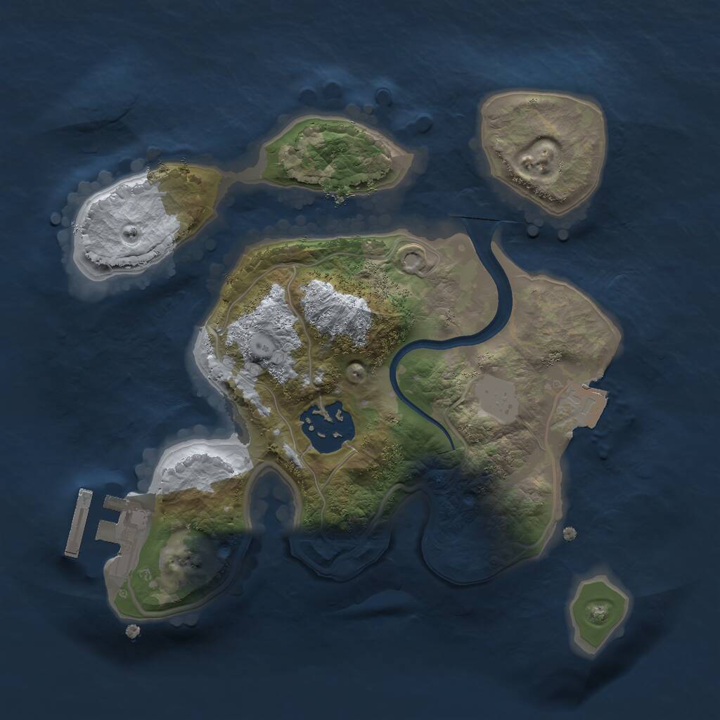 Rust Map: Procedural Map, Size: 2112, Seed: 2112, 3 Monuments