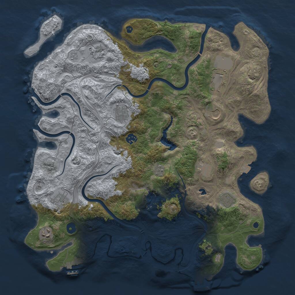 Rust Map: Procedural Map, Size: 4250, Seed: 1151679788, 16 Monuments