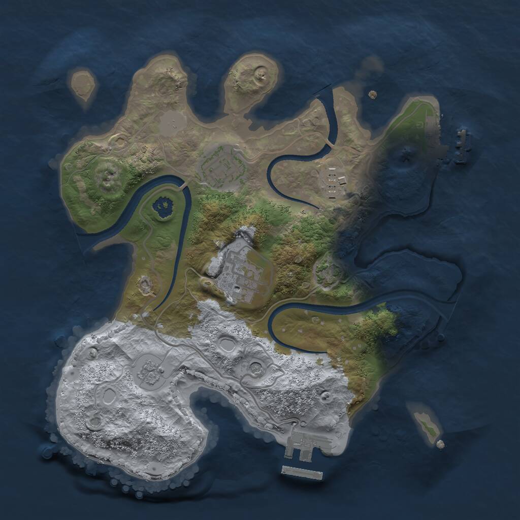 Rust Map: Procedural Map, Size: 2555, Seed: 2147483647, 9 Monuments
