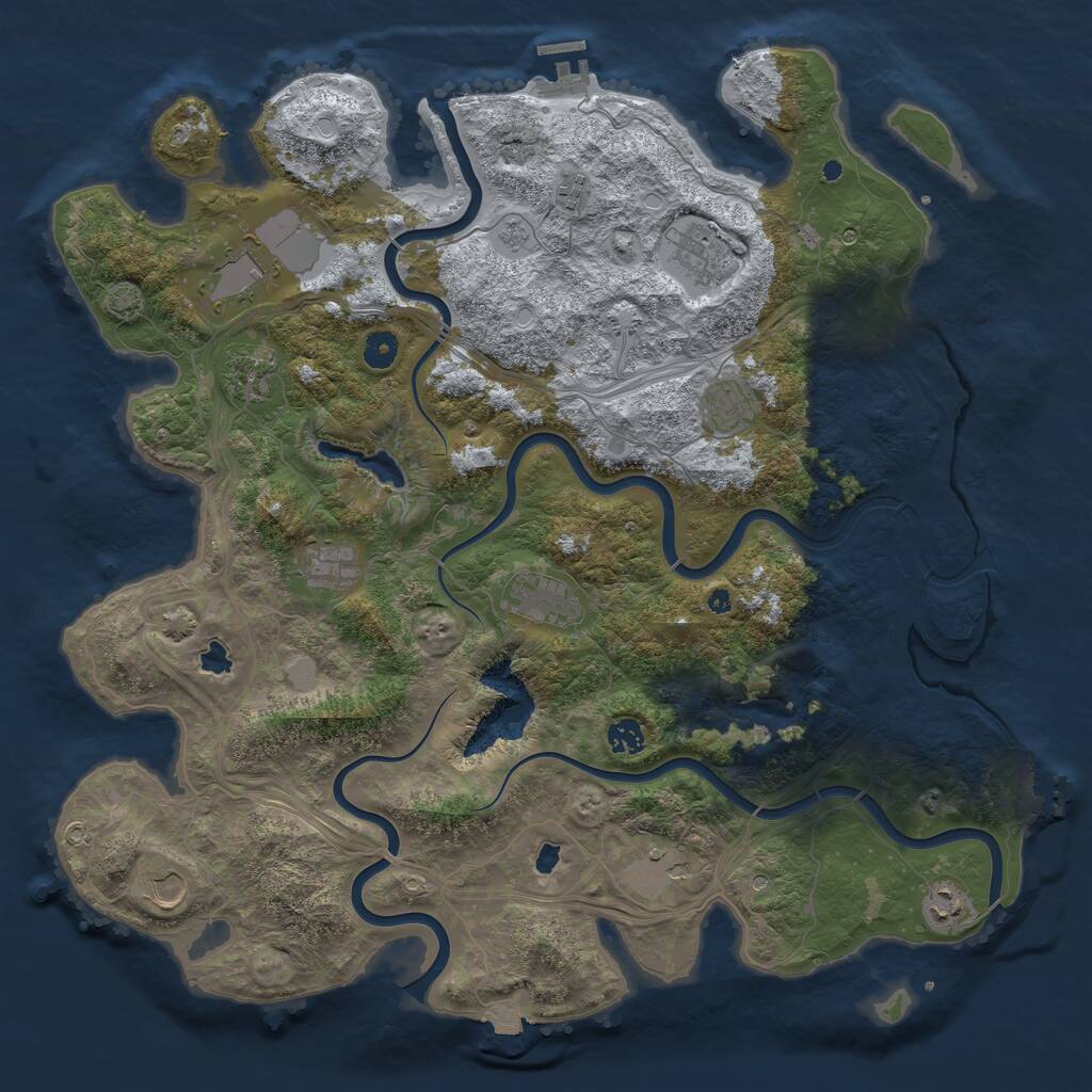 Rust Map: Procedural Map, Size: 4500, Seed: 937176589, 17 Monuments