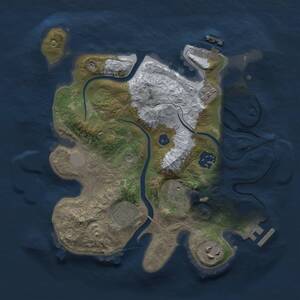 Thumbnail Rust Map: Procedural Map, Size: 2700, Seed: 71221333, 9 Monuments