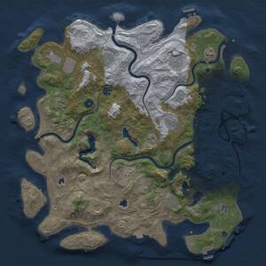 Thumbnail Rust Map: Procedural Map, Size: 4500, Seed: 1232424141, 17 Monuments