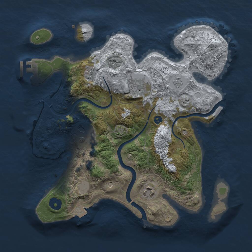 Rust Map: Procedural Map, Size: 3000, Seed: 24600, 9 Monuments