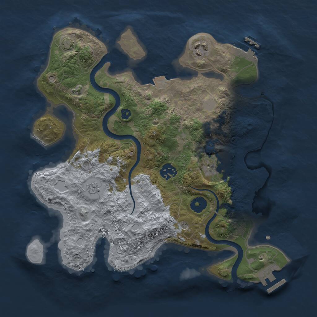 Rust Map: Procedural Map, Size: 3000, Seed: 290000, 9 Monuments