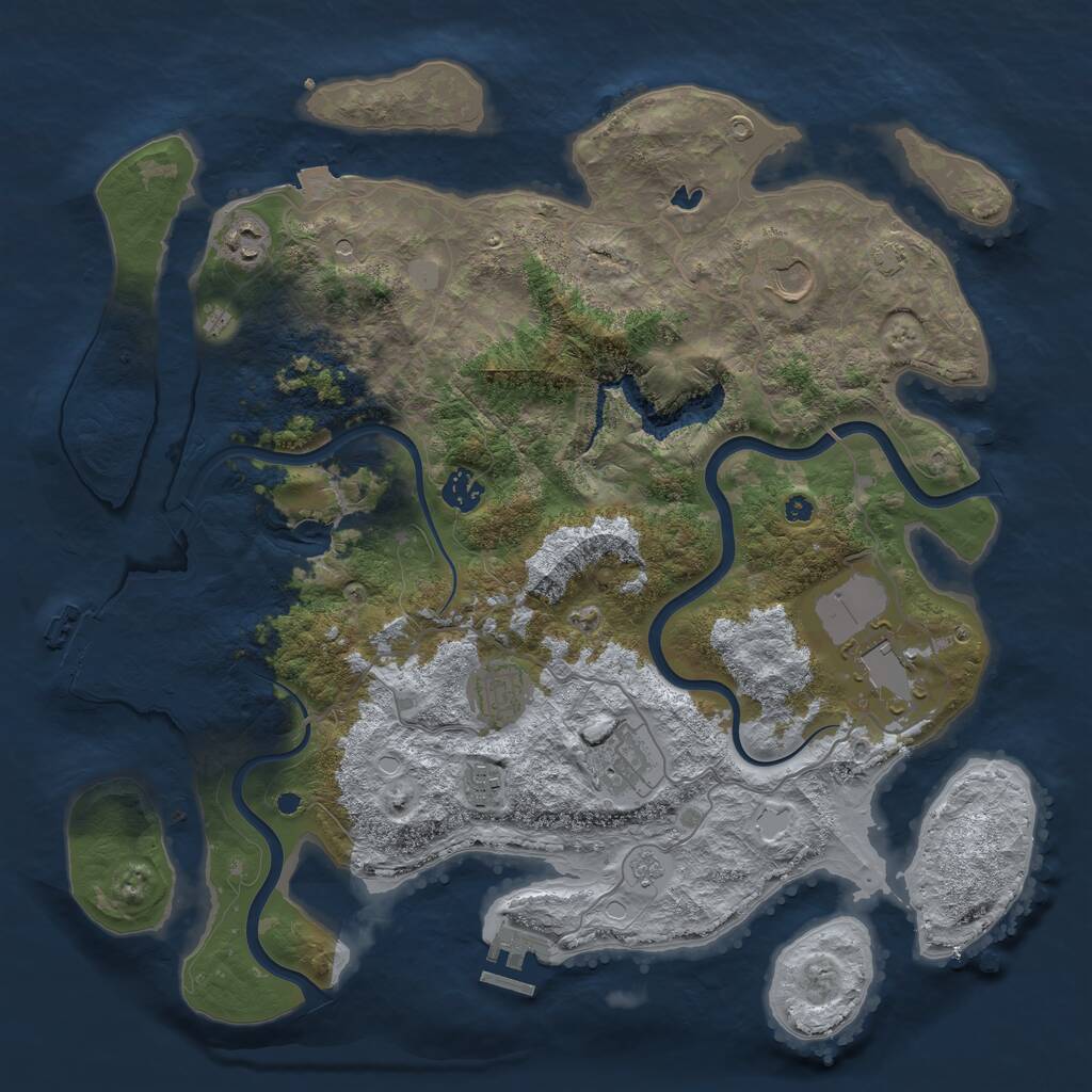 Rust Map: Procedural Map, Size: 4000, Seed: 76299568, 13 Monuments