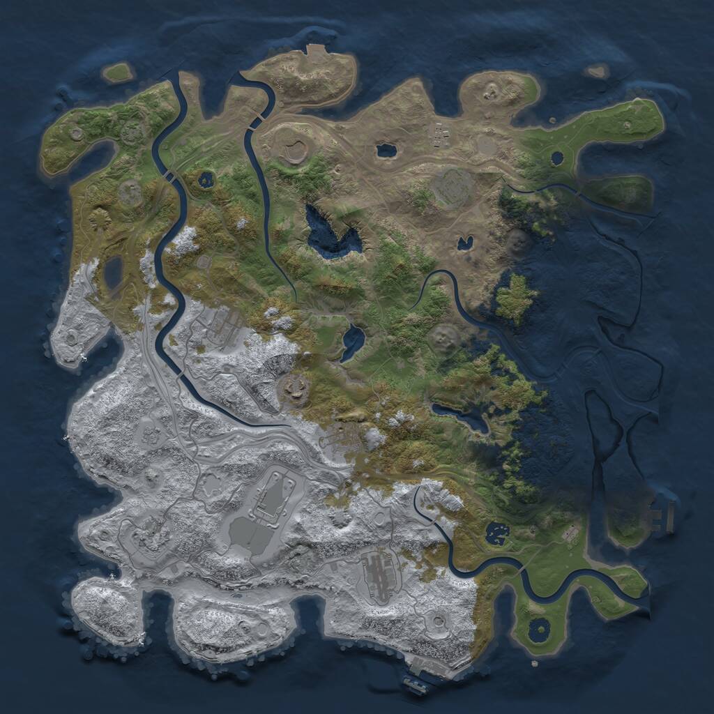 Rust Map: Procedural Map, Size: 4500, Seed: 187422611, 16 Monuments