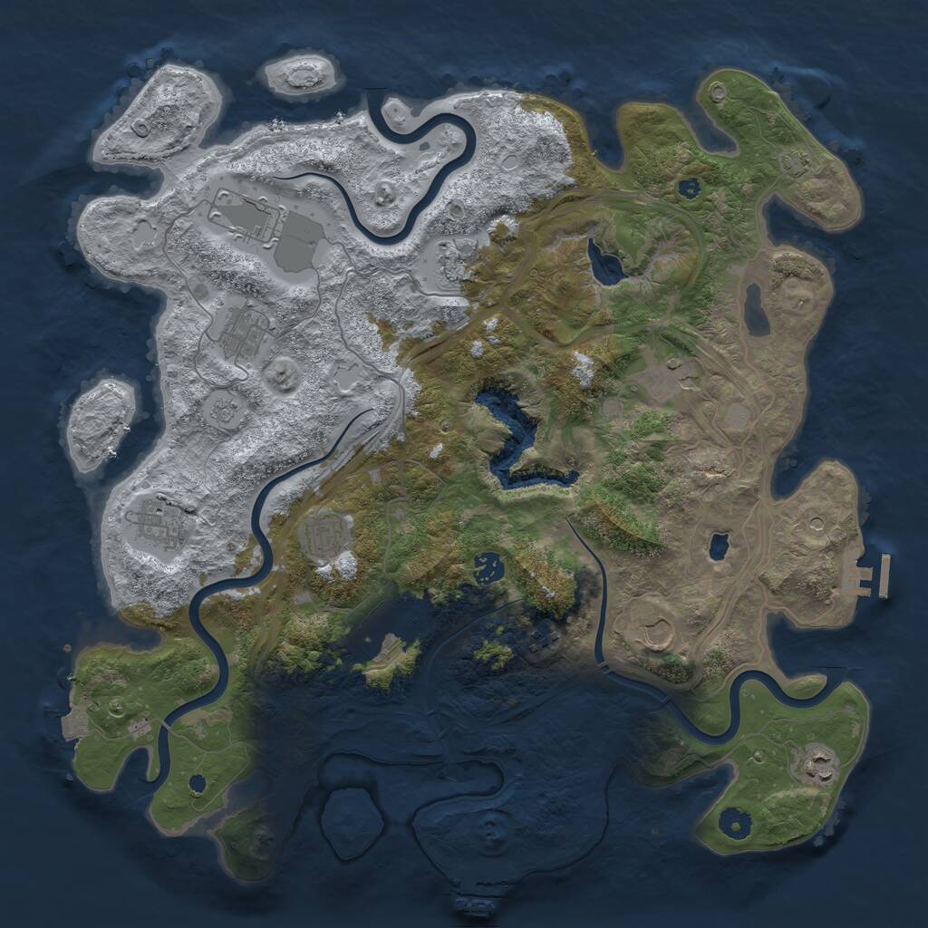 Rust Map: Procedural Map, Size: 4300, Seed: 191215, 17 Monuments