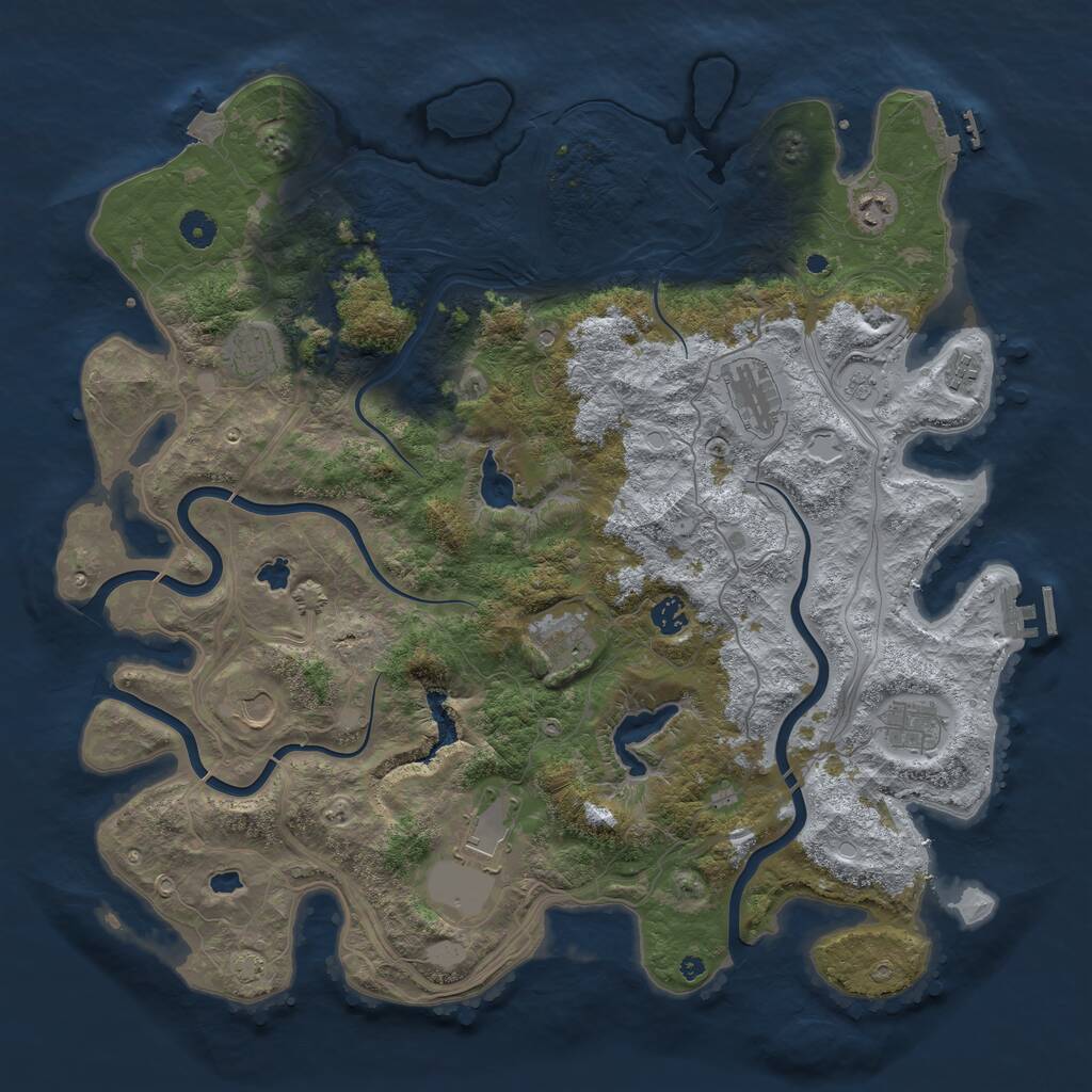 Rust Map: Procedural Map, Size: 4500, Seed: 419029480, 15 Monuments