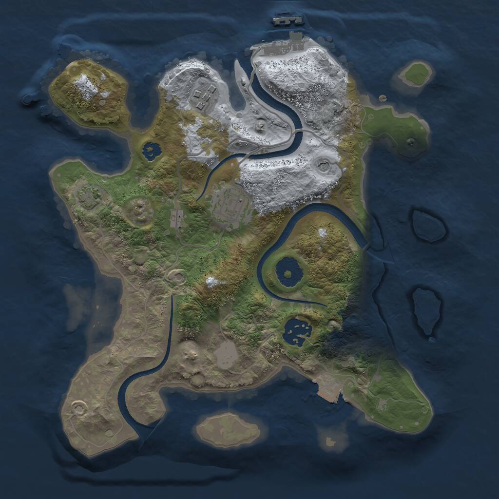 Rust Map: Procedural Map, Size: 2700, Seed: 648248, 7 Monuments