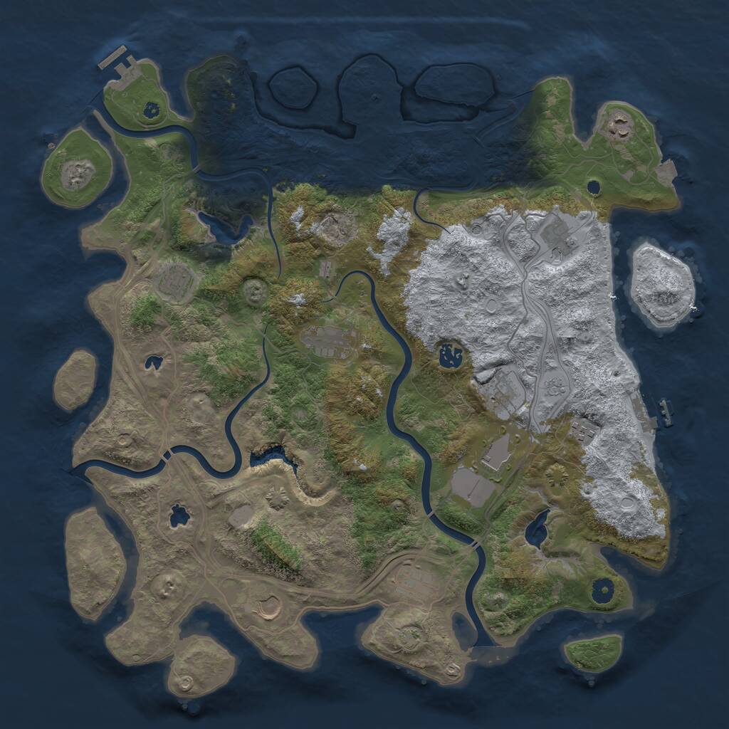 Rust Map: Procedural Map, Size: 4500, Seed: 584494612, 16 Monuments