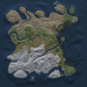 Thumbnail Rust Map: Procedural Map, Size: 3750, Seed: 1357283328, 14 Monuments