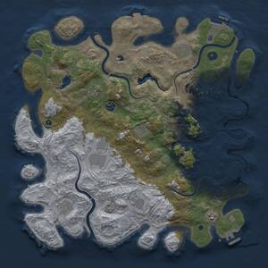 Thumbnail Rust Map: Procedural Map, Size: 4300, Seed: 301300240, 15 Monuments