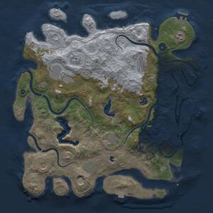 Thumbnail Rust Map: Procedural Map, Size: 4000, Seed: 1675578594, 15 Monuments