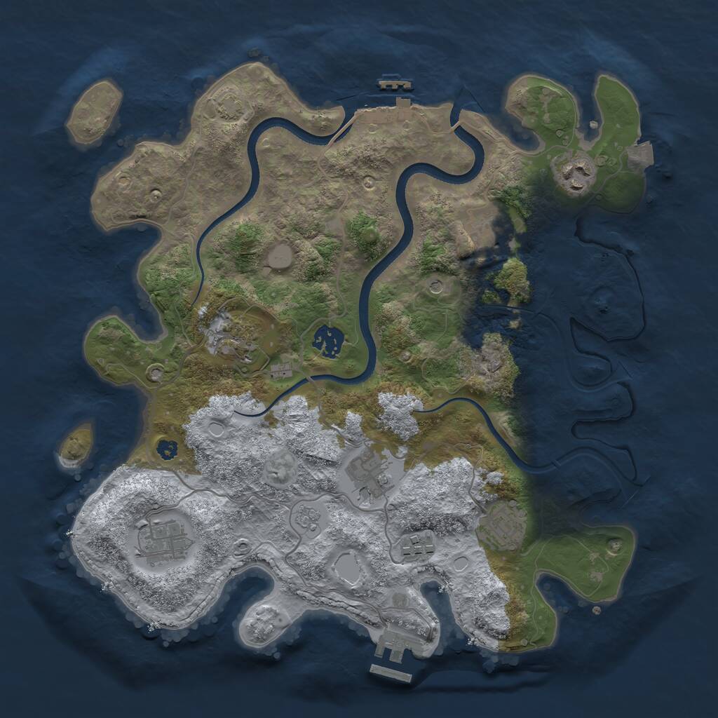 Rust Map: Procedural Map, Size: 3450, Seed: 653278, 14 Monuments