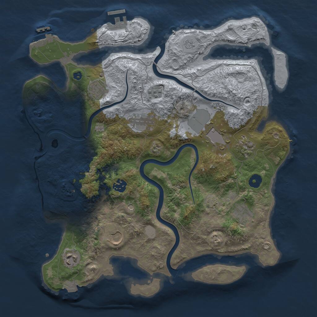 Rust Map: Procedural Map, Size: 3600, Seed: 1326210074, 15 Monuments